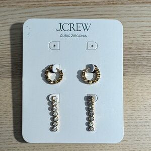 J. Crew Gold and Silver Cubic Zirconia Earrings